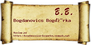Bogdanovics Bogárka névjegykártya